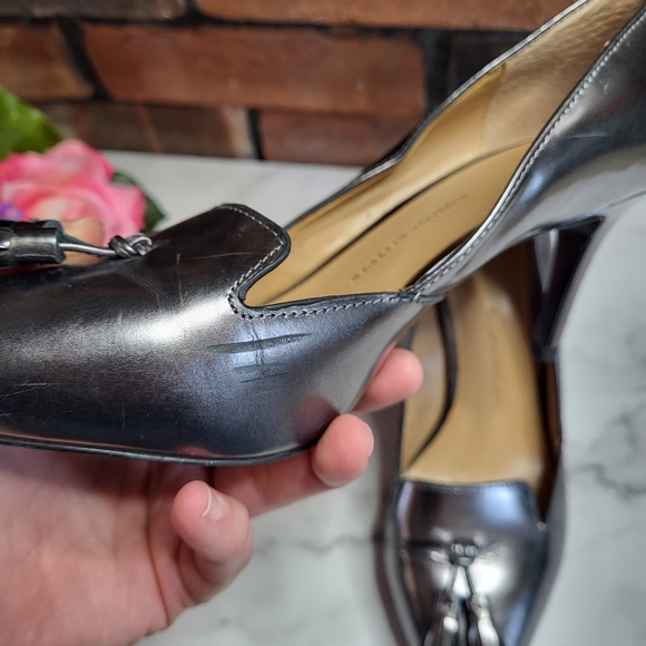 Banana Republic Metallic Gun Metal Gray Tasseled Heels - Picture 11 of 13